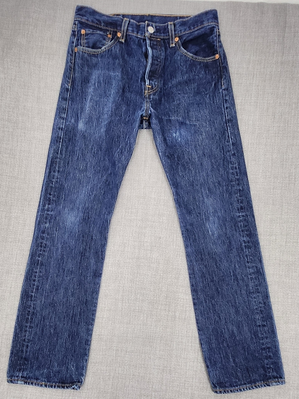 Levis 501 Button Fly Medium Wash 100%Cotton Denim Jeans.  30× 30